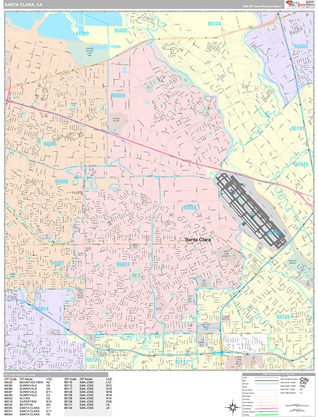 Santa Clara Wall Map